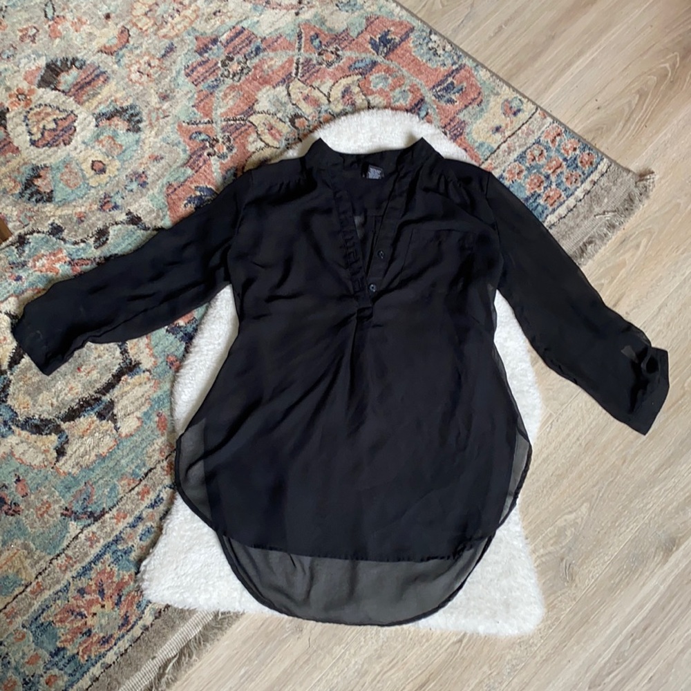 Sheer black blouse